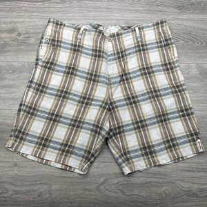 Tommy Bahama Linen Shorts Mens 38 Plaid Relax Walking Beach Coast Preppy Casual